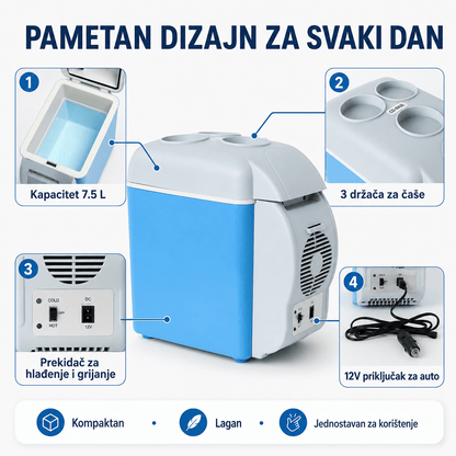 Električni Hladnjak i Grijač (7.5 L) – Kuhinjski Aparati – – slika 7