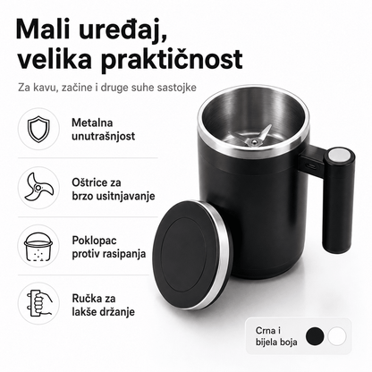 Električni mlinac u obliku šalice – za kavu – Mali kućanski aparati – Crna – slika 6