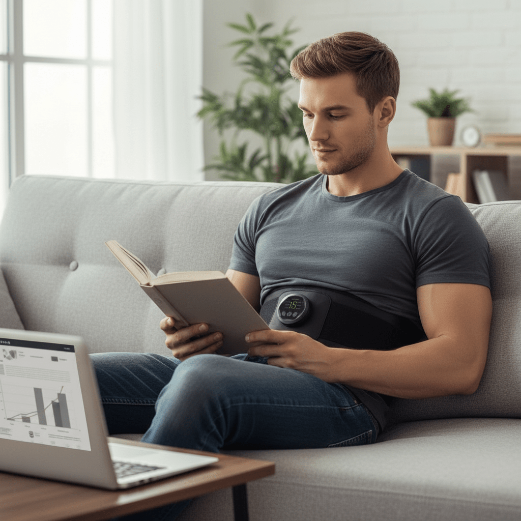 EMS Abdominalni Stimulator Mišića – Fitness Oprema – Crna Univerzalna – slika 4