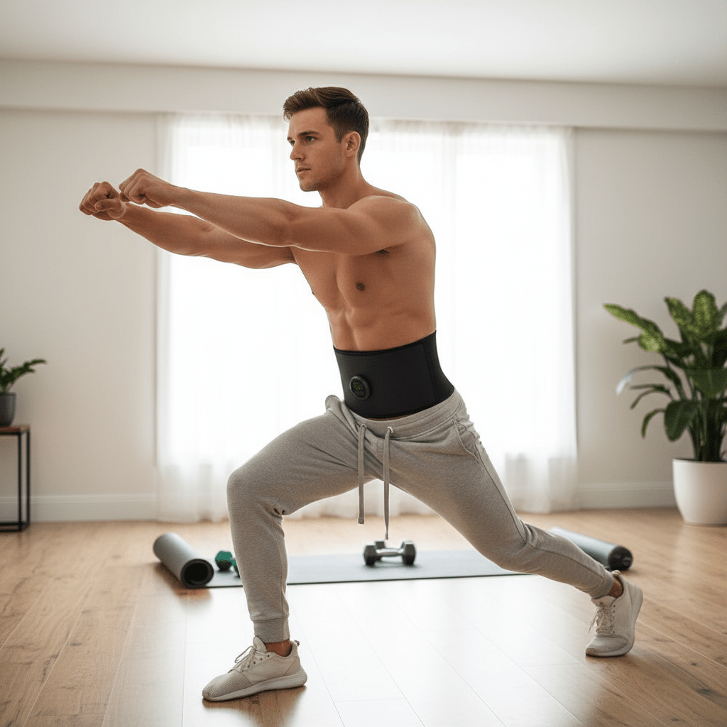 EMS Abdominalni Stimulator Mišića – Fitness Oprema – Crna Univerzalna – slika 3