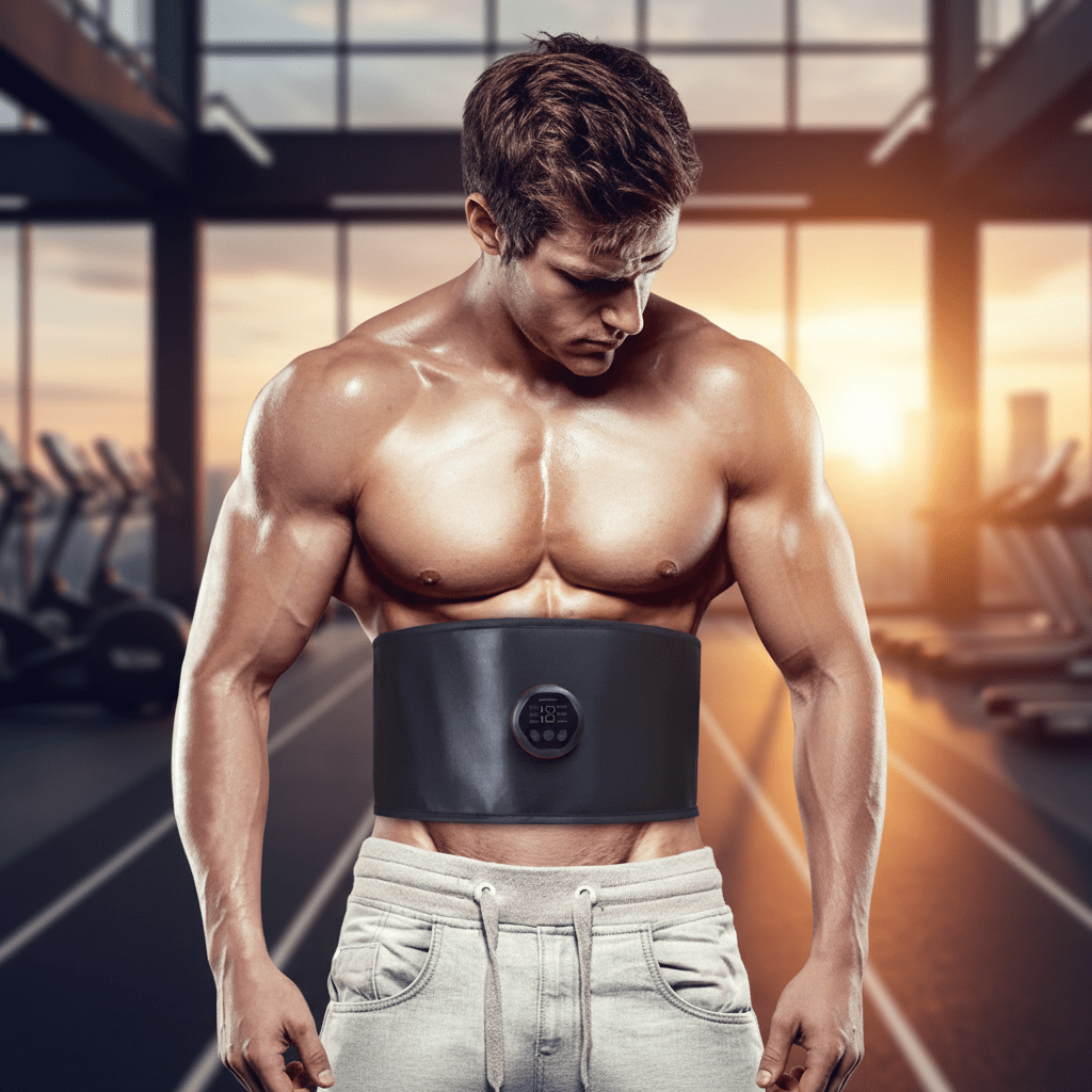 EMS Abdominalni Stimulator Mišića – Fitness Oprema – Crna Univerzalna – slika 1