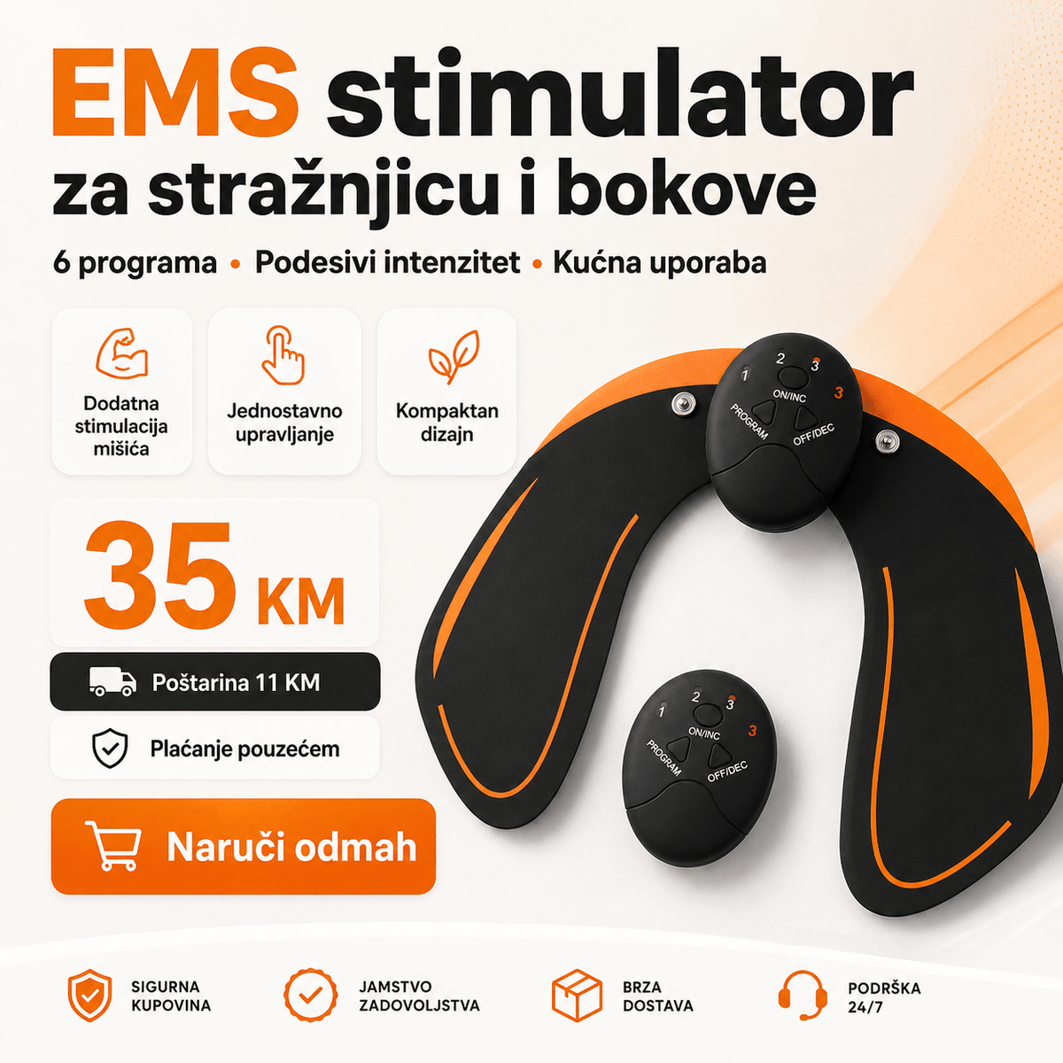 EMS stimulator za stražnjicu i bokove – Fitness uređaji – – slika 3