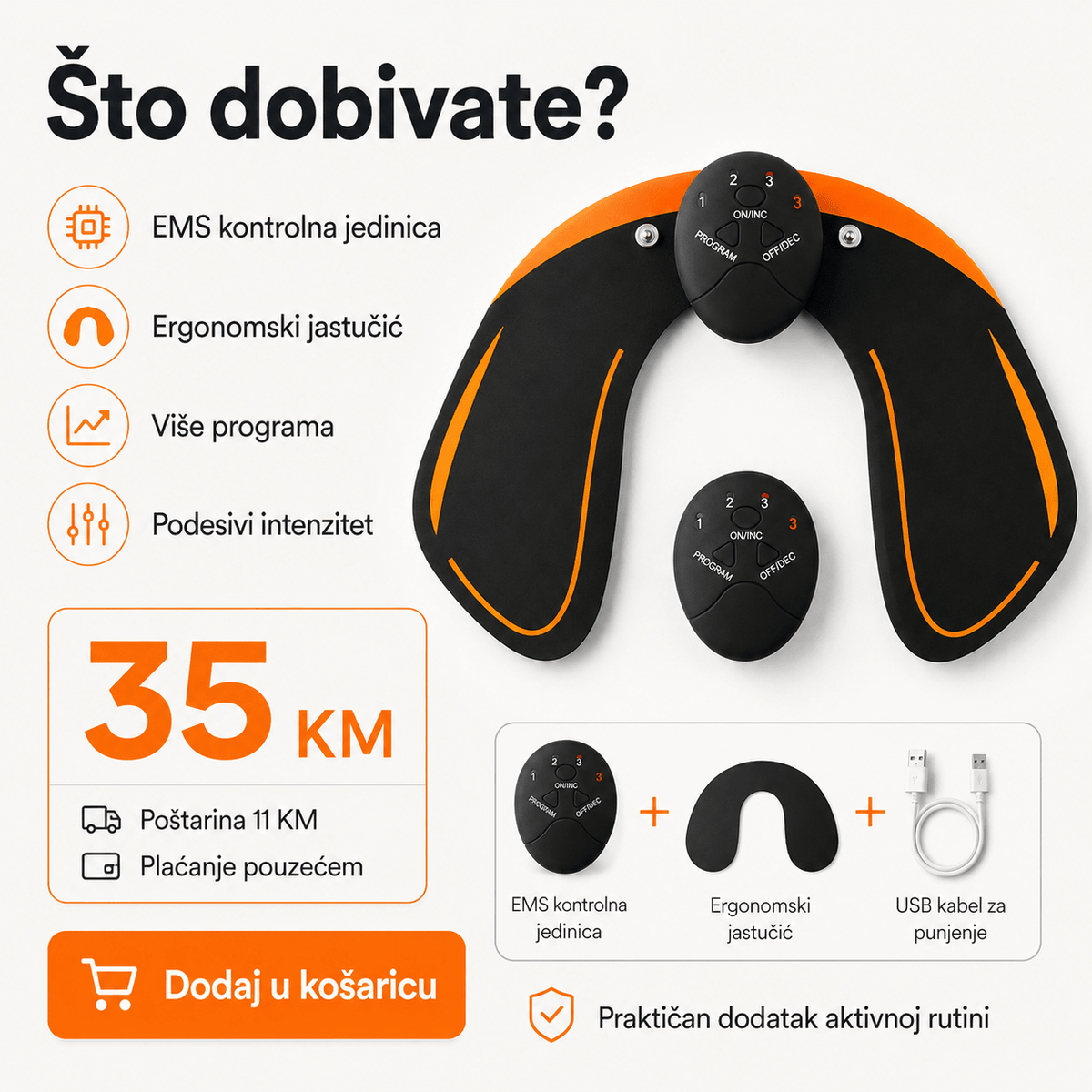 EMS stimulator za stražnjicu i bokove – Fitness uređaji – – slika 8