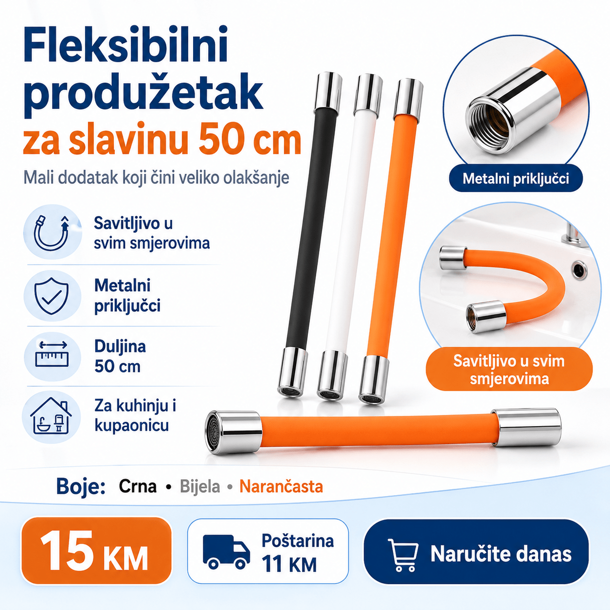 Fleksibilni Produžetak za Česmu 50 cm – – – slika 4
