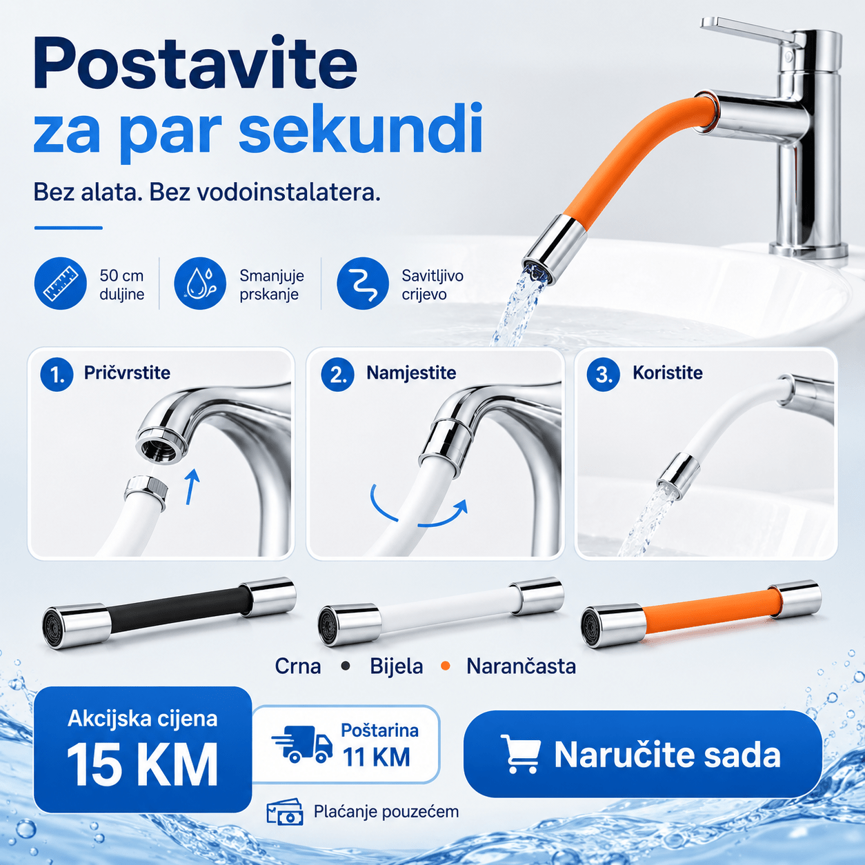 Fleksibilni Produžetak za Česmu 50 cm – – – slika 7