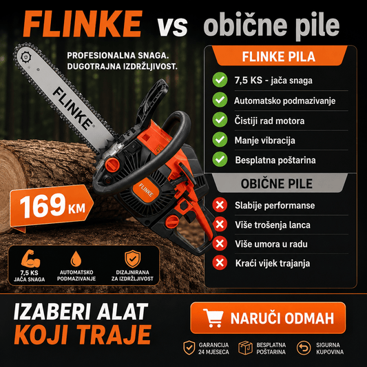 Flinke Motorna Pila 7,5 KS – Baštenske Mašine i Motori – – slika 2