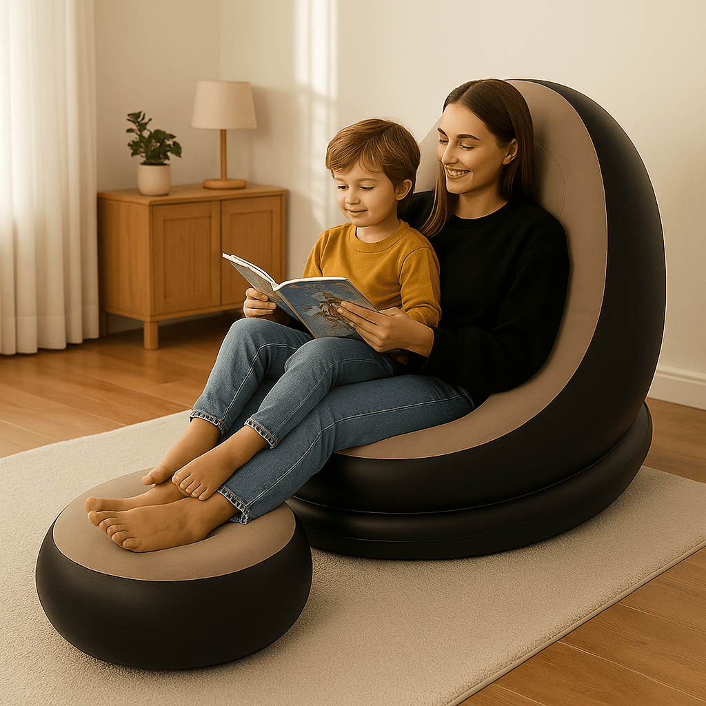 Fotelja s Tabureom na Napuhavanje - SAMO KLIKNI