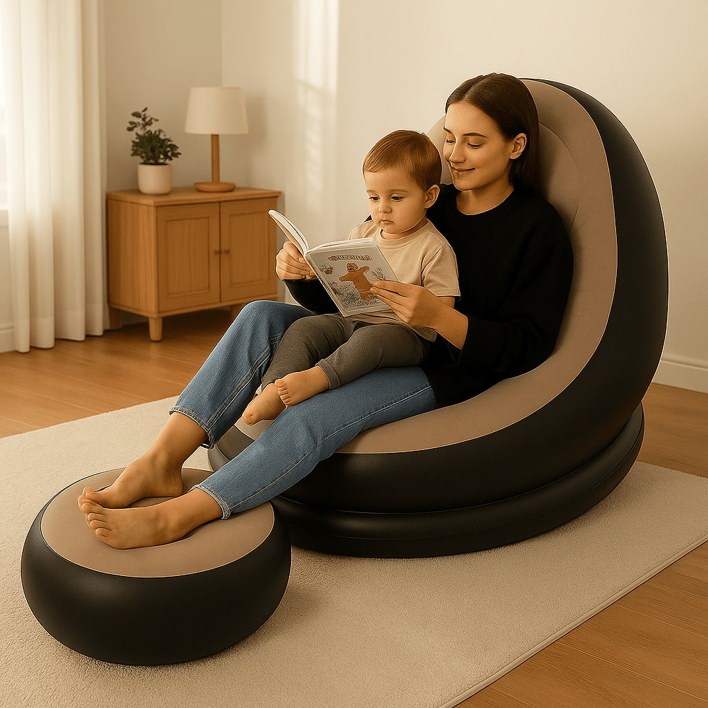 Fotelja s Tabureom na Napuhavanje - SAMO KLIKNI