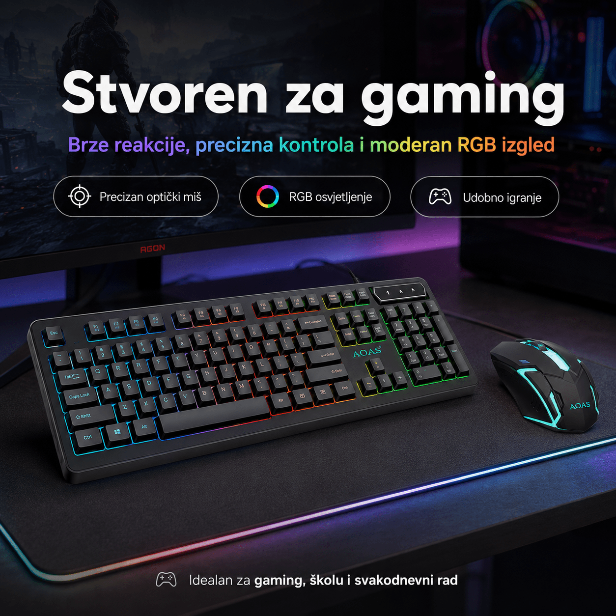 Gaming Set Tipkovnica + Miš – – – slika 7