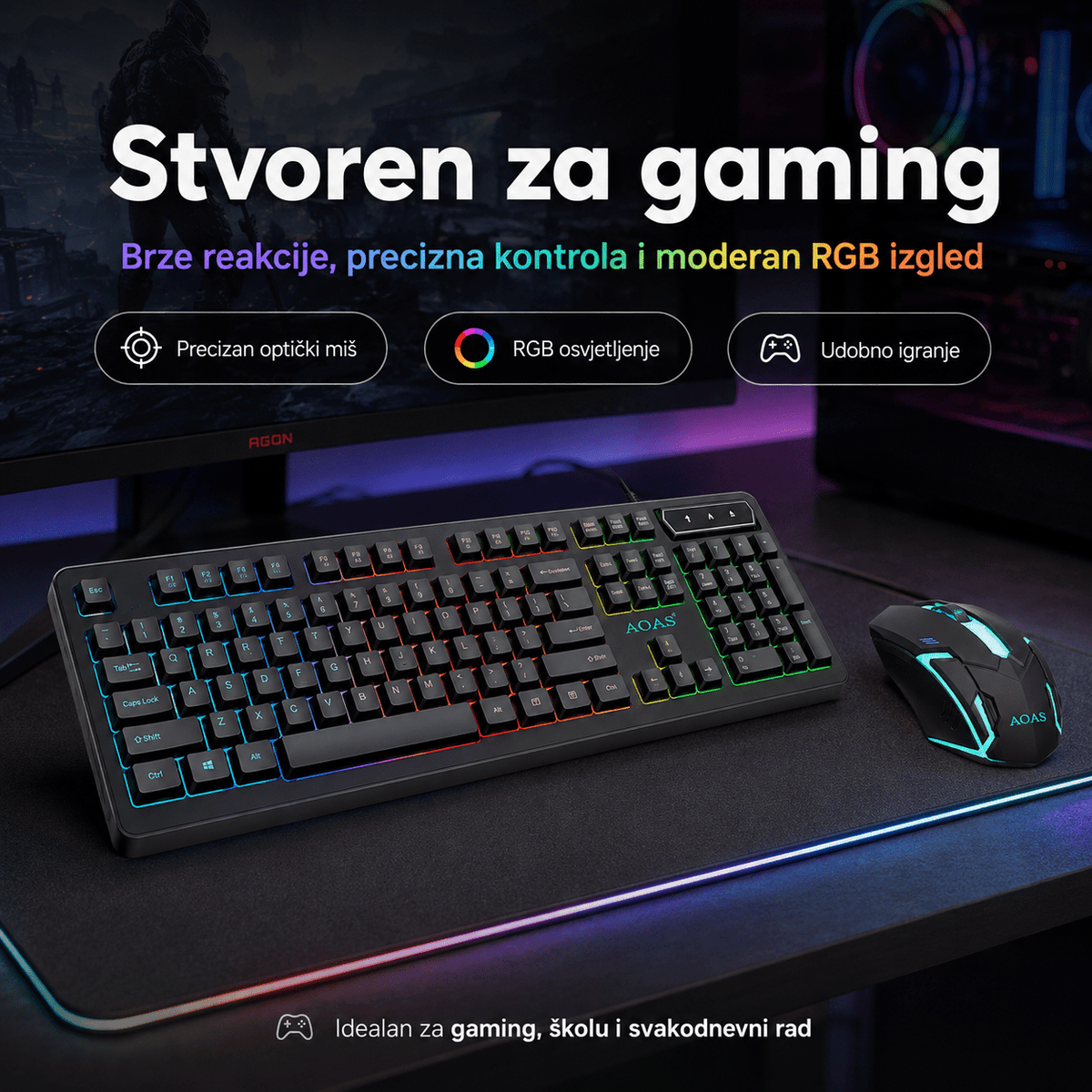 Gaming Set Tipkovnica + Miš – – – slika 7