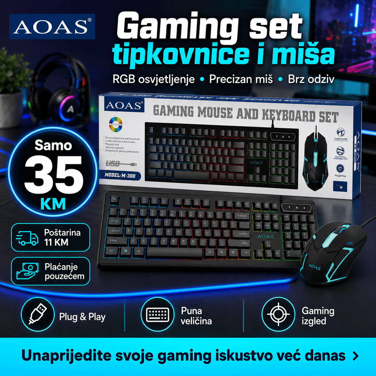 Gaming Set Tipkovnica + Miš – – – slika 3