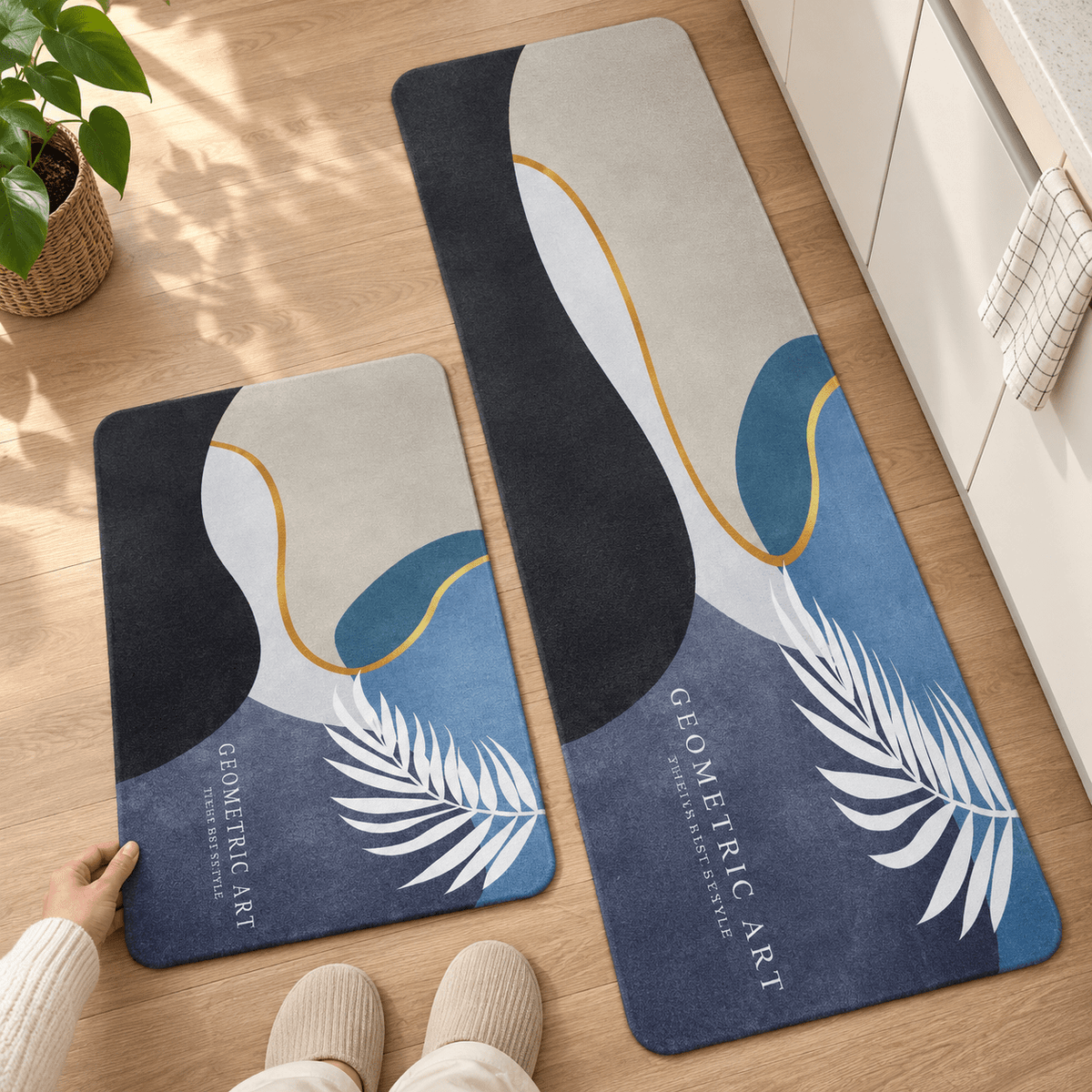 GEOMETRIC ART podne prostirke – set 40 × 60 i 40 × 120 cm – Geometrijski setovi podnih prostirki – – slika 3