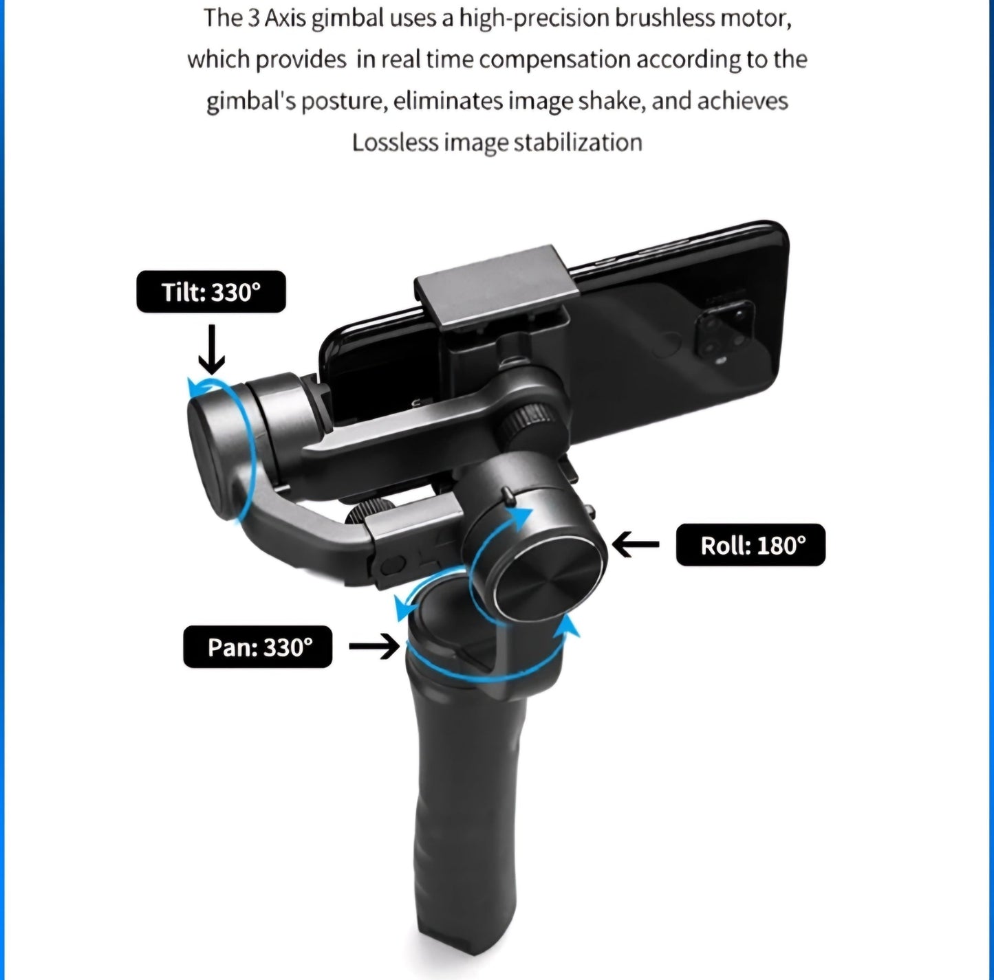 Gimbal Stabilizator za Pametne Telefone s 3 - osi - SAMO KLIKNI