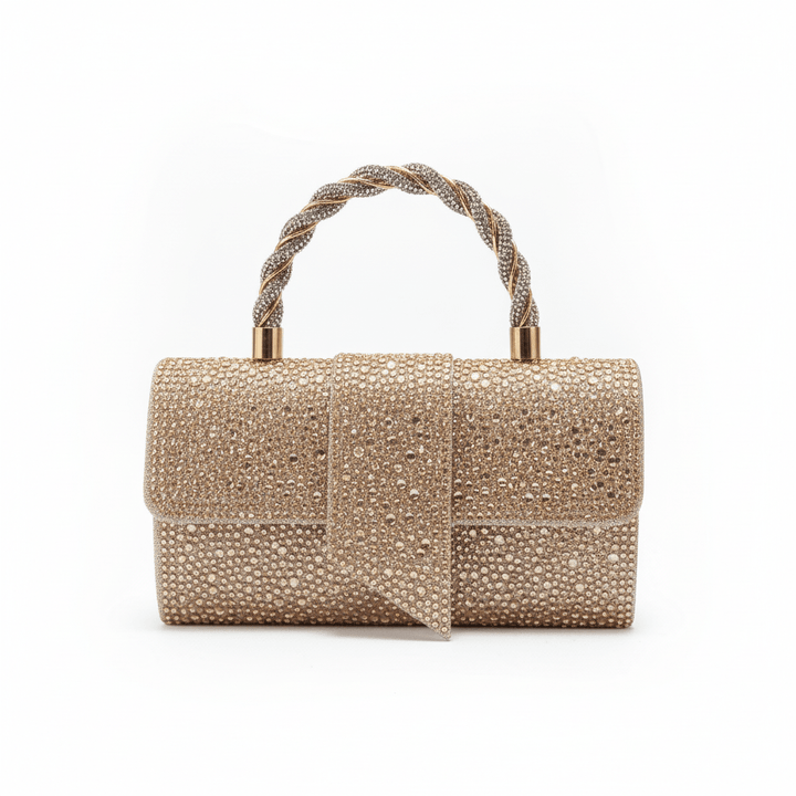 Glamurozna Zlatna Clutch Torbica sa Kristalima