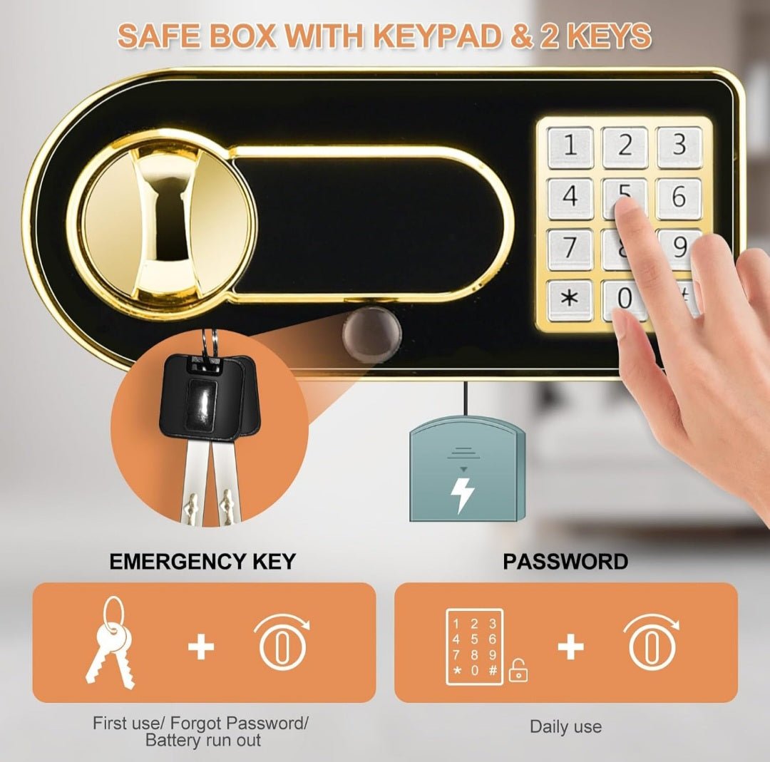 "Gold" Digitalni Sef sa šifrom i ključem – – – slika 4