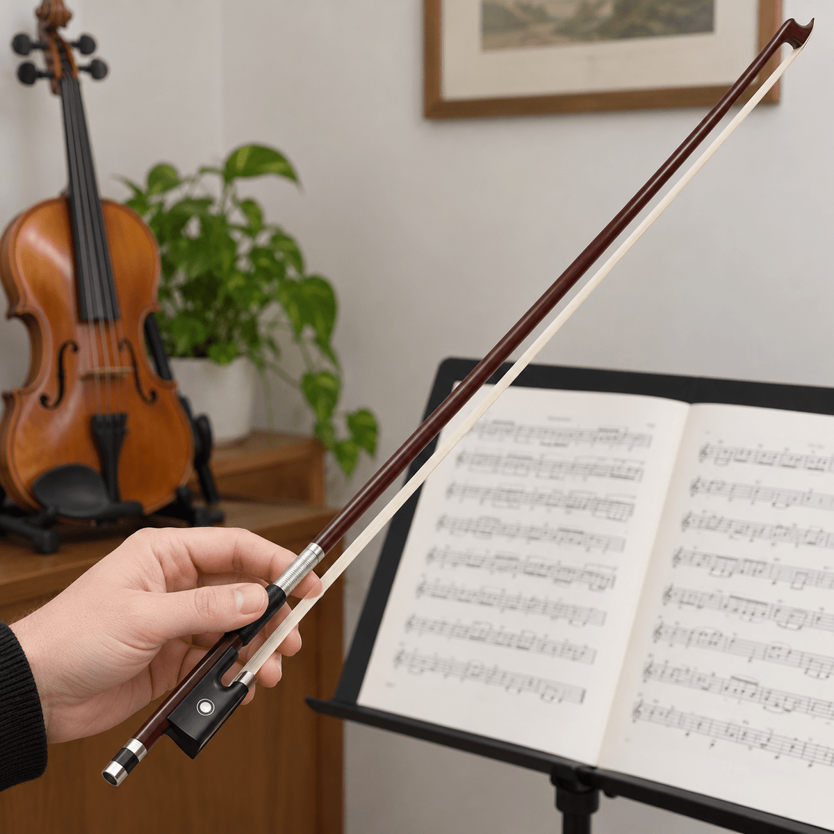 Gudalo za violinu – smeđi štap i crna žabica – Gudala za violinu – – slika 3