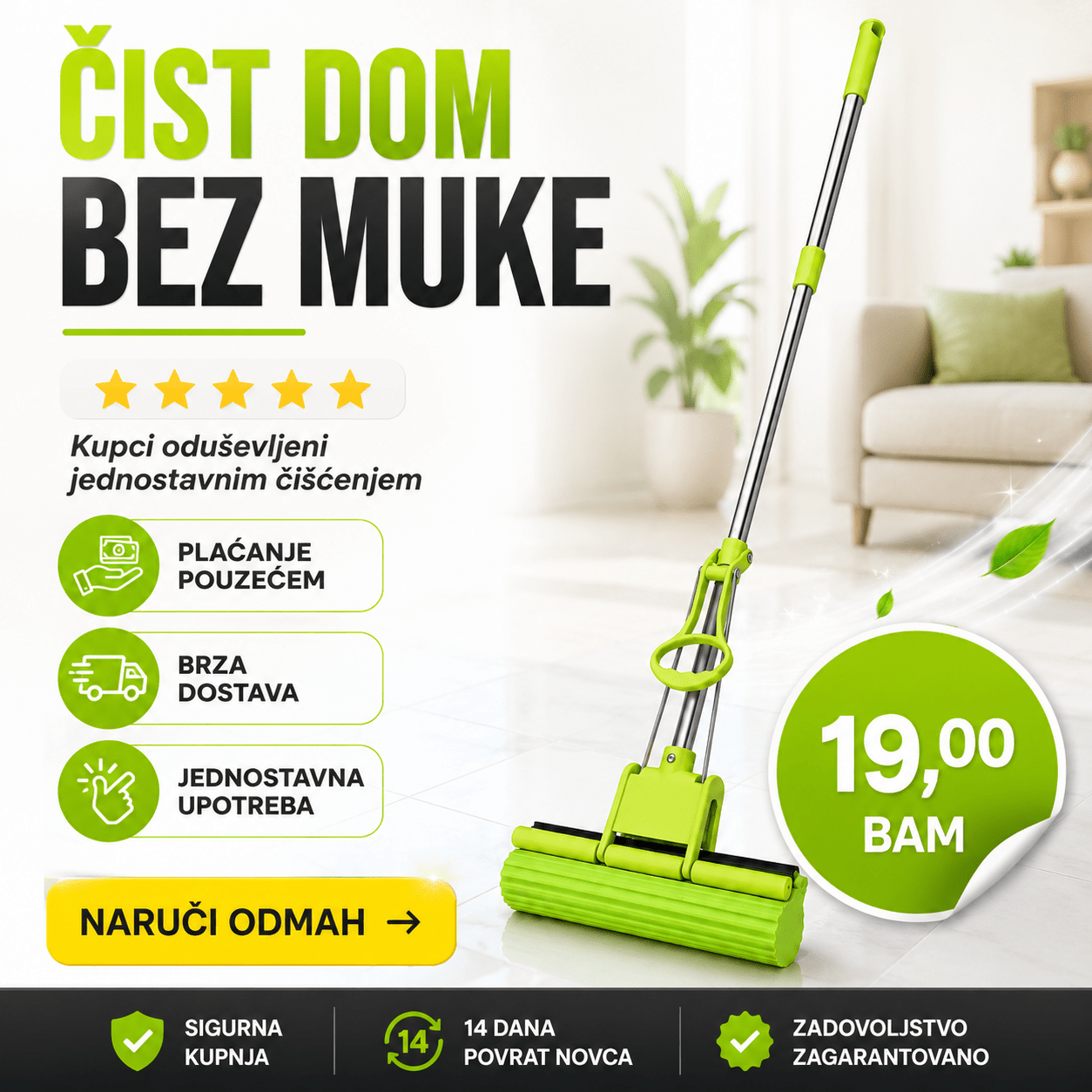 Inovativni Mop s Teleskopskom Ručkom – Kućanski Pribor i Čišćenje – – slika 3