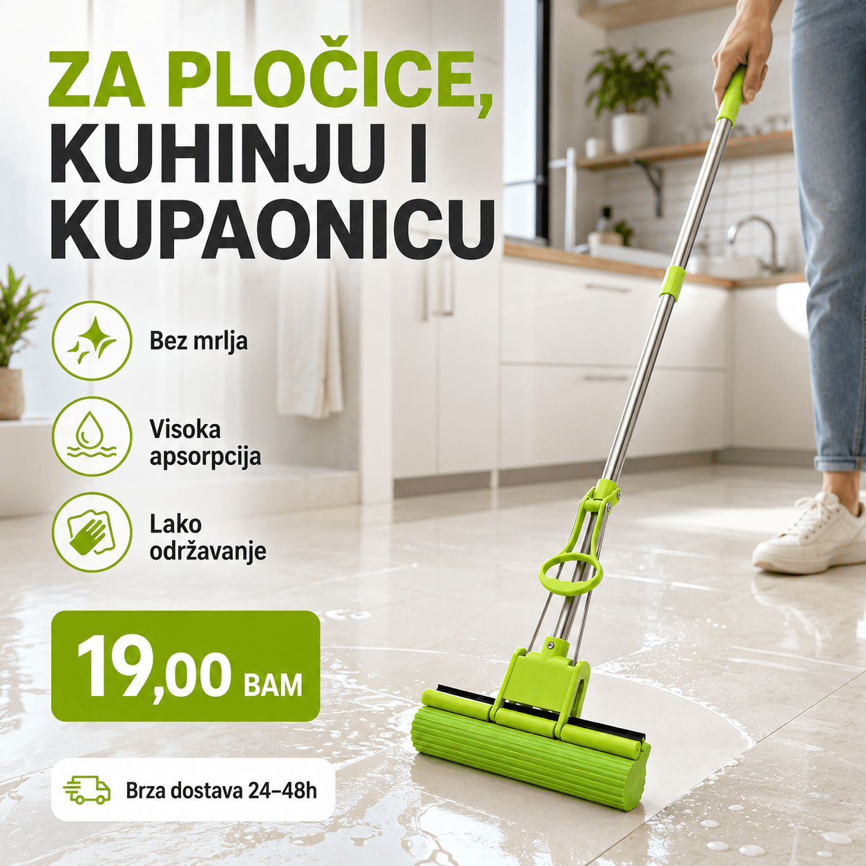 Inovativni Mop s Teleskopskom Ručkom – Kućanski Pribor i Čišćenje – – slika 6