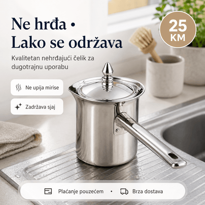INOX Džezva za Kavu s Poklopcem – – – slika 2