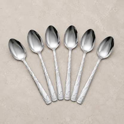 Set 6 inox kašika s ukrasnom drškom