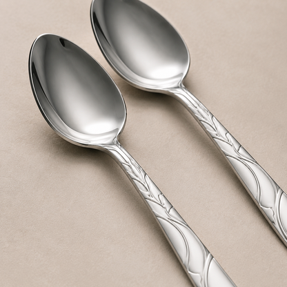 Set 6 inox kašika s ukrasnom drškom
