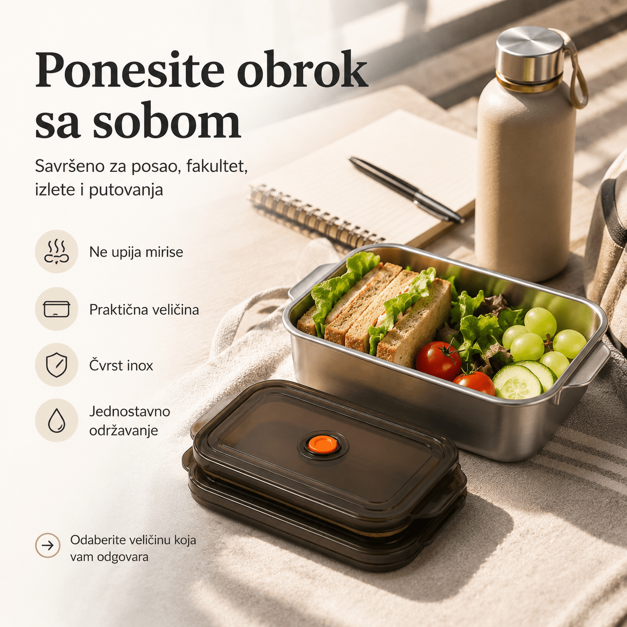 Inox Posude za Pohranu Hrane – – Mala (25 × 17,5 cm) – slika 5