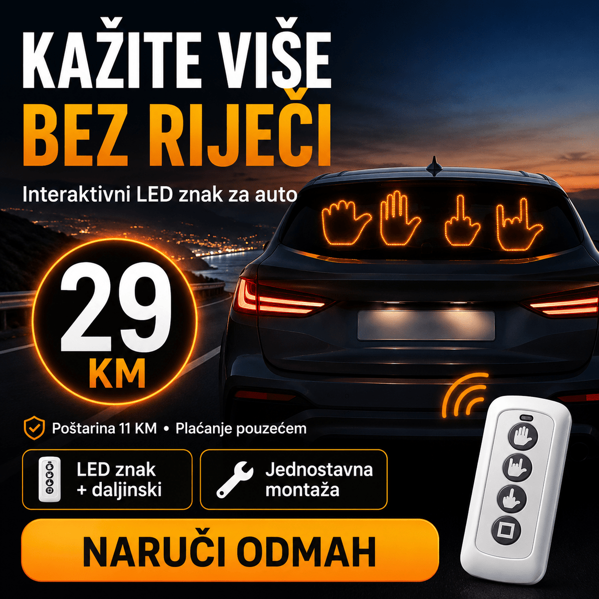 Interaktivni LED Znak za Auto – – – slika 1
