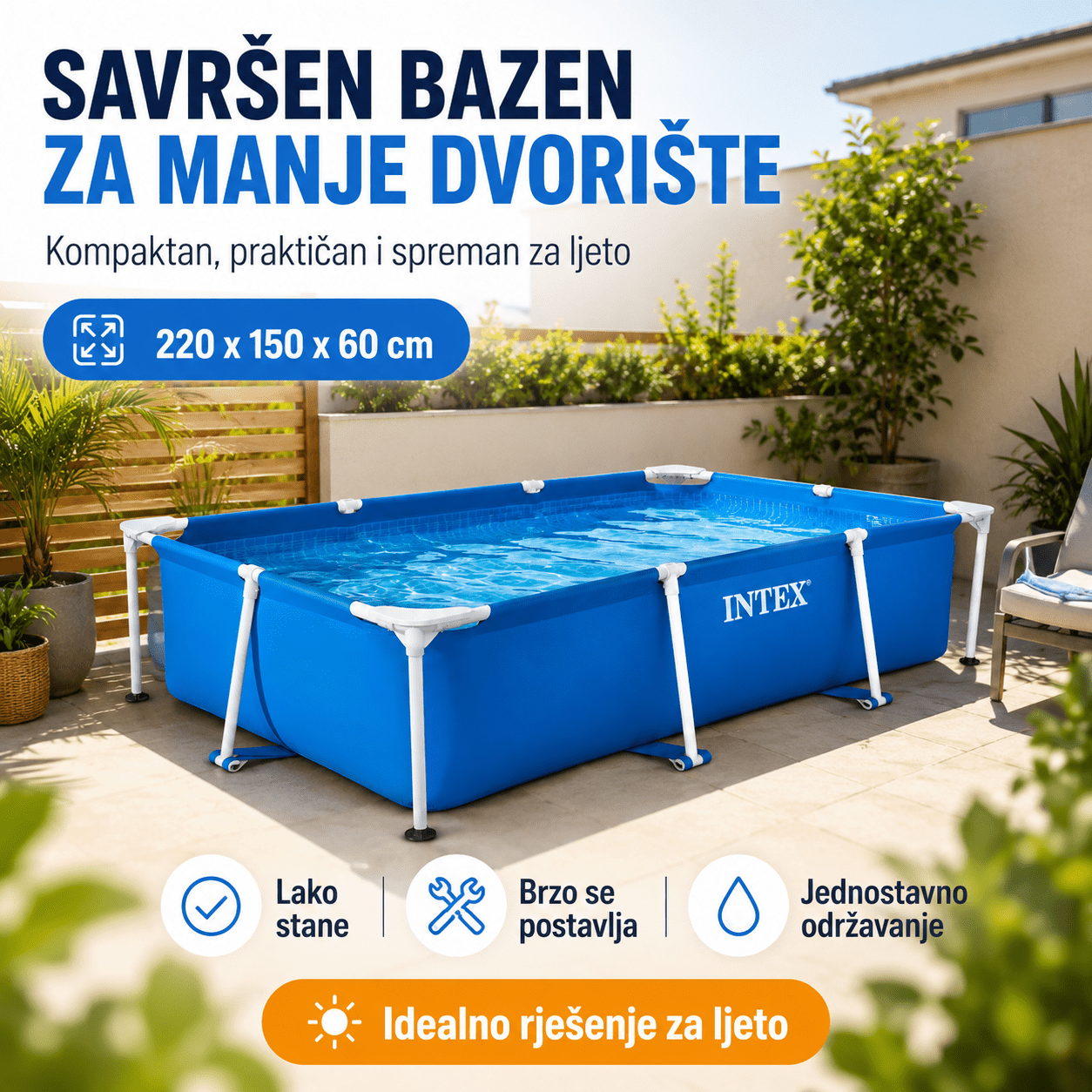 Intex Bazen 220 x 150 x 60 cm – – – slika 2