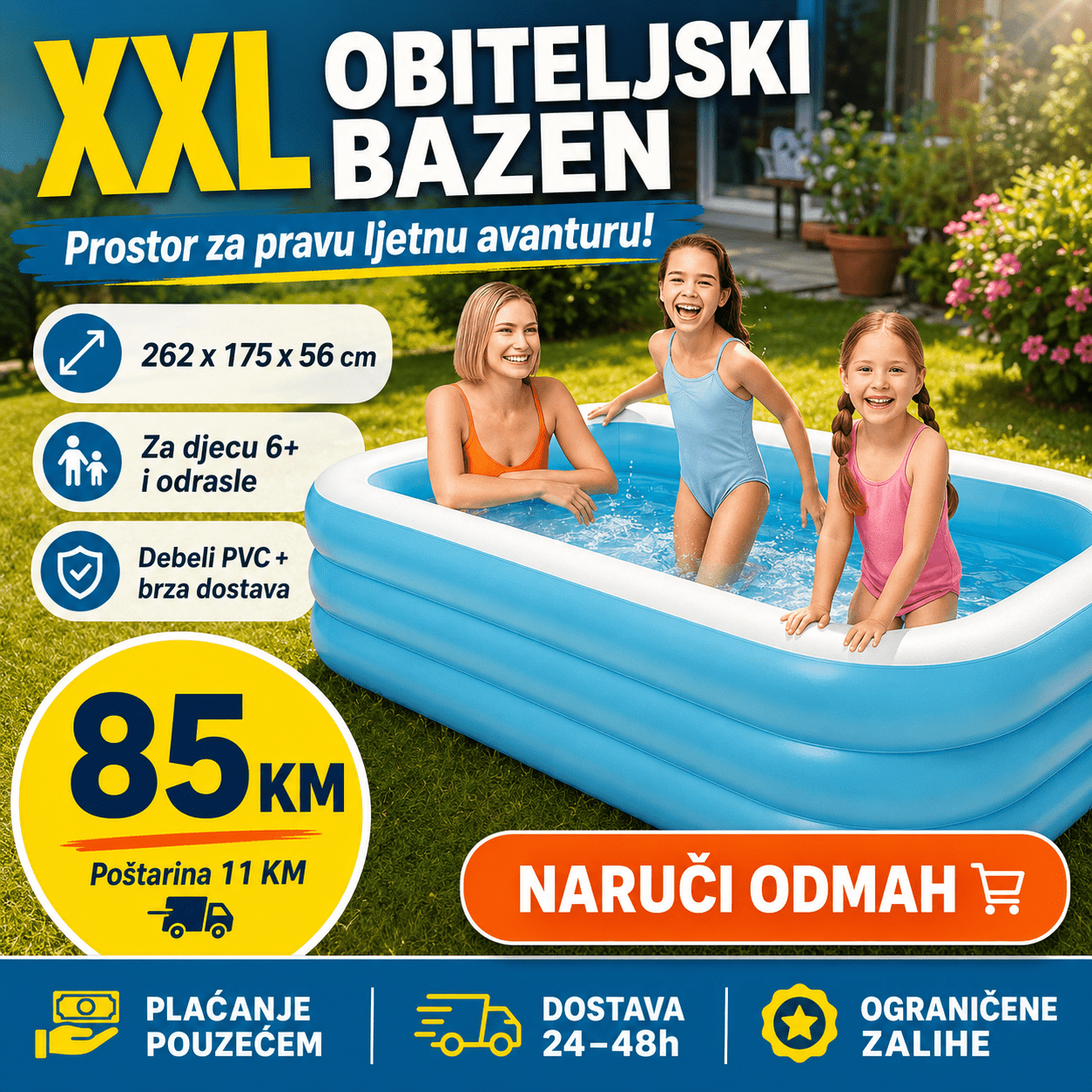 Intex Bazen 262 x 175 x 56 cm – Bazeni i Ljetna Zabava – – slika 1