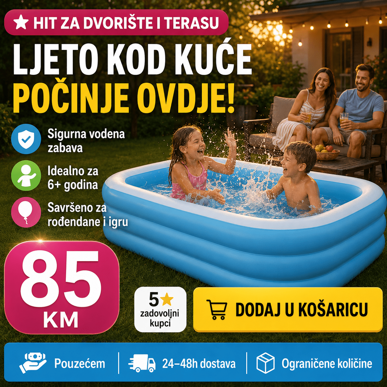 Intex Bazen 262 x 175 x 56 cm – Bazeni i Ljetna Zabava – – slika 2