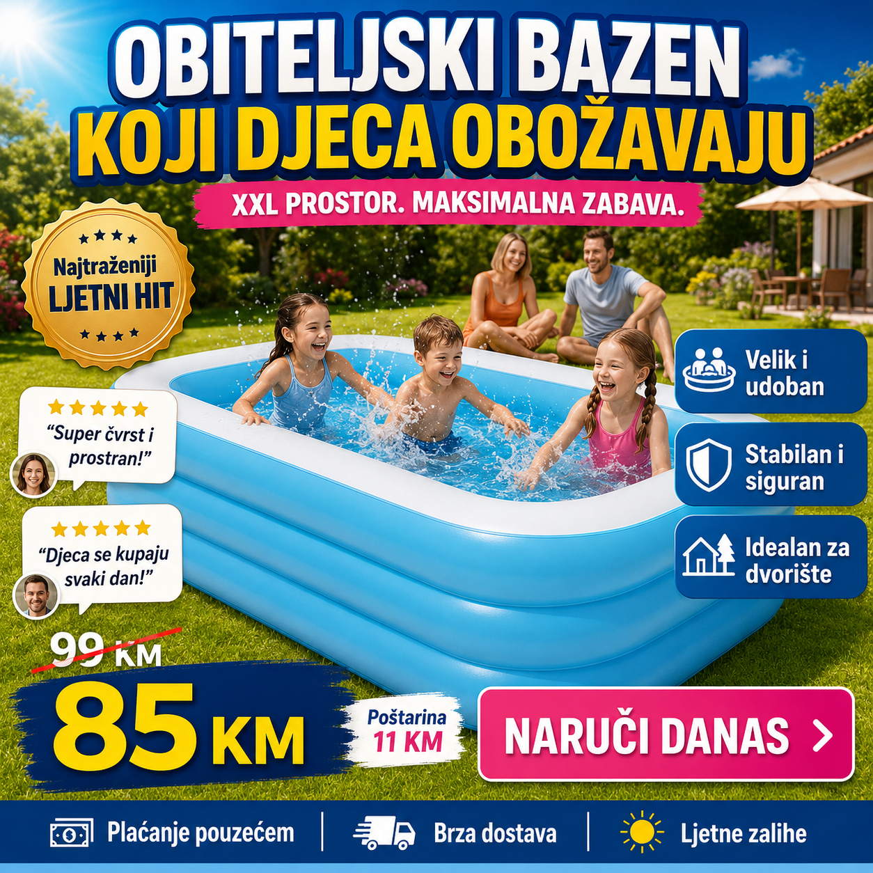 Intex Bazen 262 x 175 x 56 cm – Bazeni i Ljetna Zabava – – slika 5