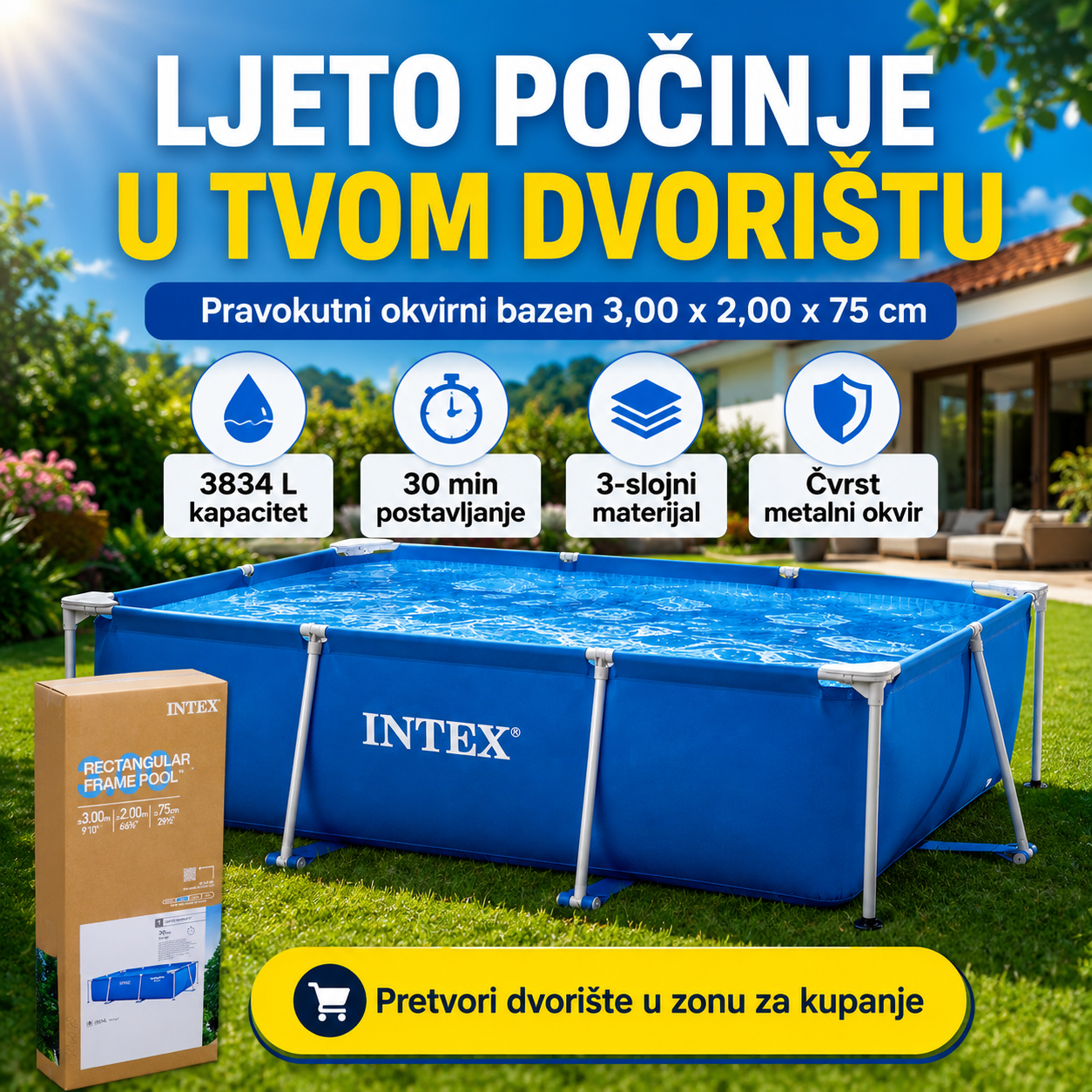 Intex Bazen 300 x 200 x 75 cm – – – slika 1