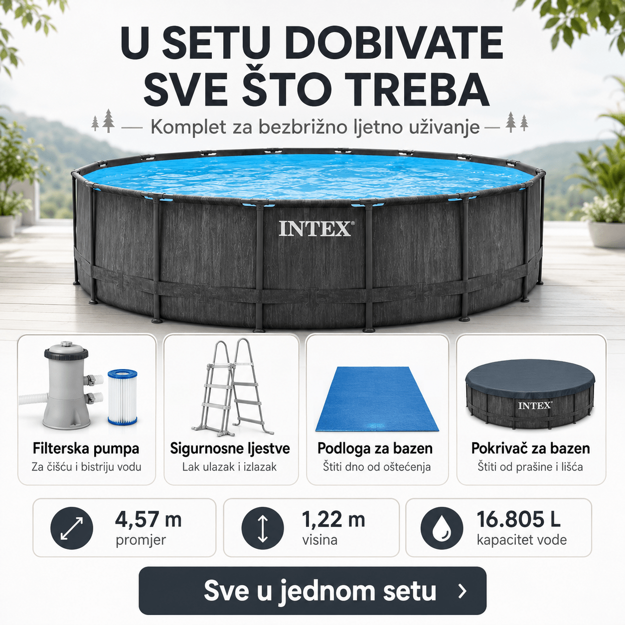 Intex Bazen 4.57m x 1.22m – – – slika 1