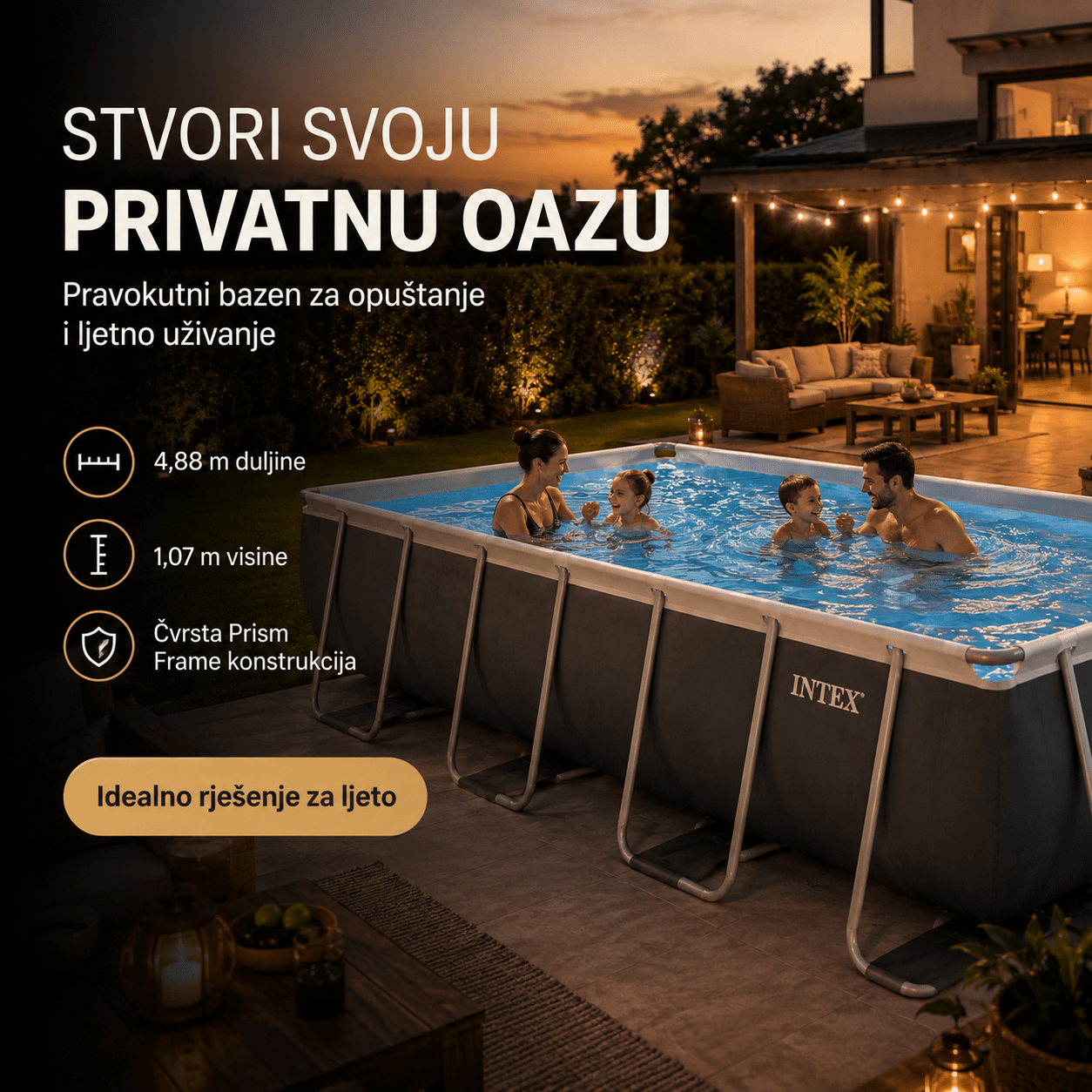 Intex Bazen 4.88m x 2.44m x 1.07m – – – slika 4