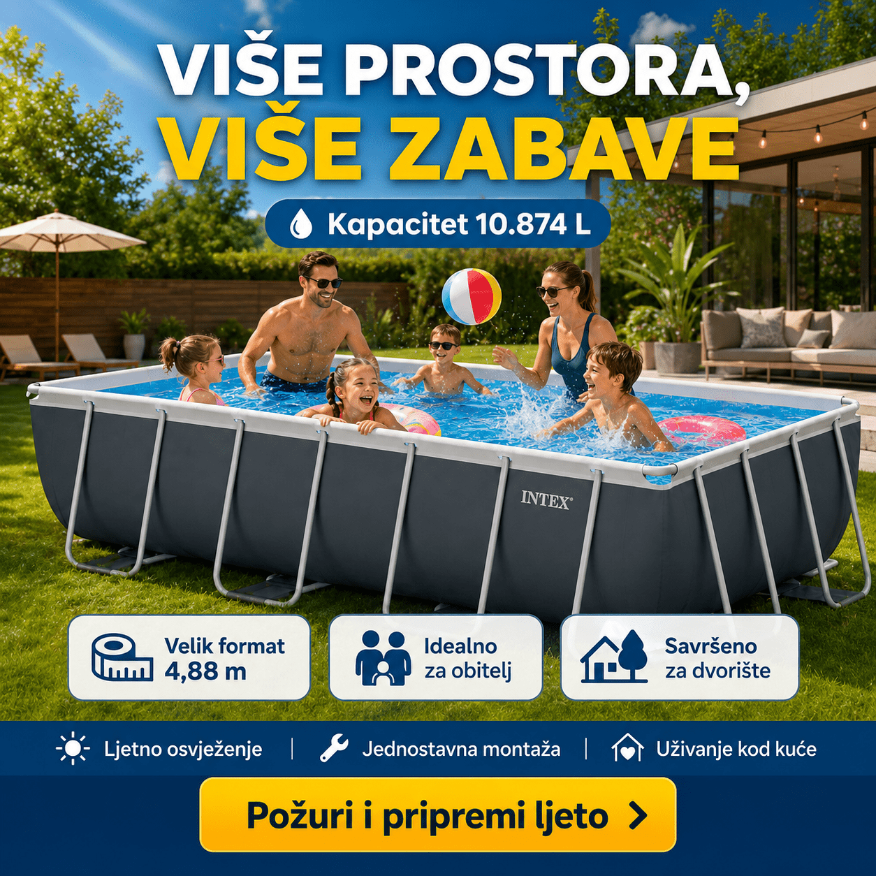 Intex Bazen 4.88m x 2.44m x 1.07m – – – slika 2
