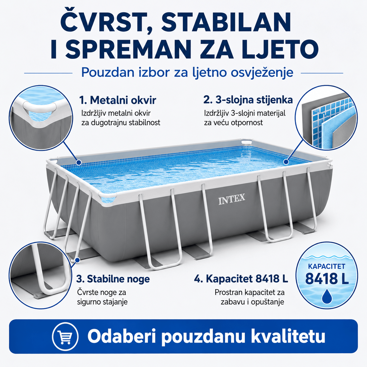 Intex Bazen 4M x 2M x 1.22M – – – slika 6