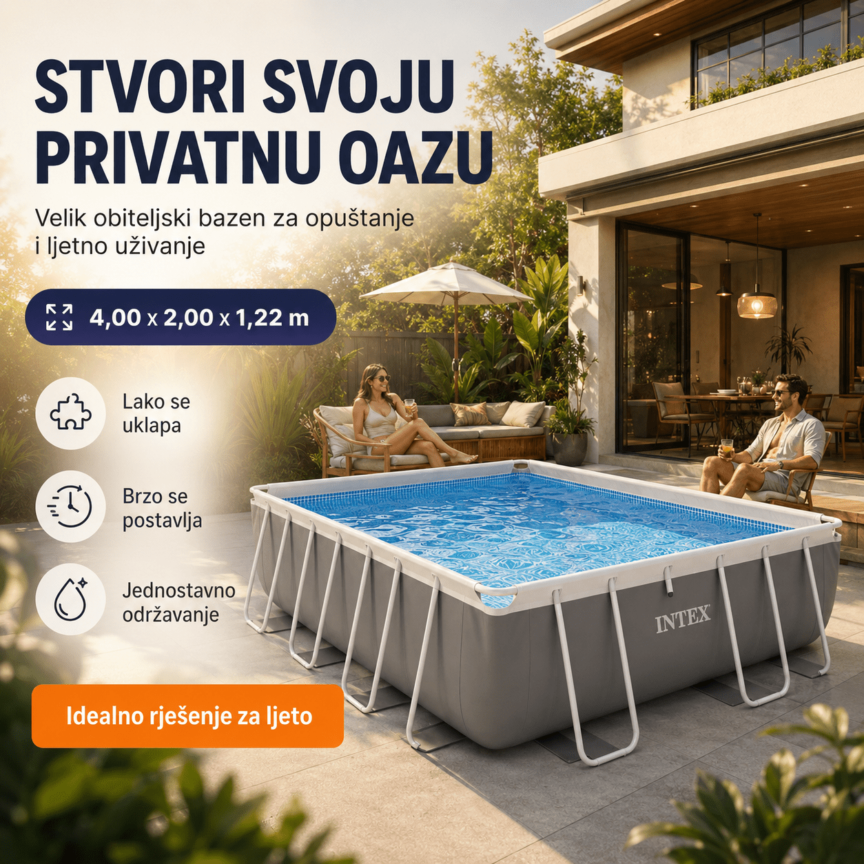 Intex Bazen 4M x 2M x 1.22M – – – slika 5