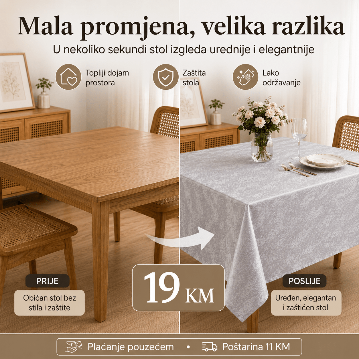 Jacquard Stolnjak 140 × 180 cm – – Siva – slika 8