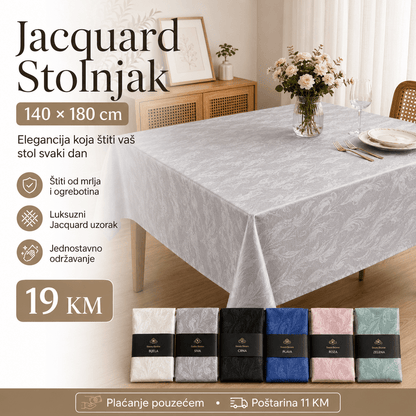 Jacquard Stolnjak 140 × 180 cm – – Siva – slika 6