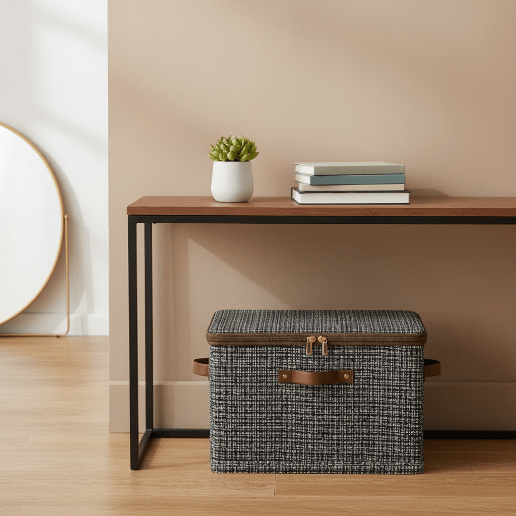 Jumbo Tekstilni Spremnik za Odjeću i Posteljinu – Skladištenje i organizacija – Tamno Siva 49x37x31 cm – slika 5