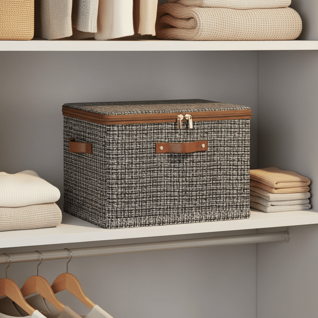 Jumbo Tekstilni Spremnik za Odjeću i Posteljinu – Skladištenje i organizacija – Tamno Siva 49x37x31 cm – slika 3