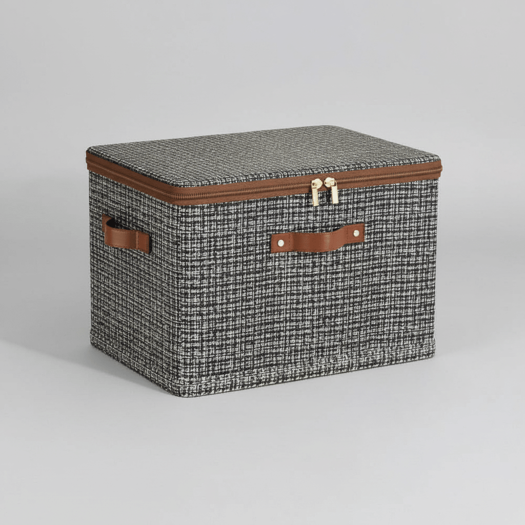 Jumbo Tekstilni Spremnik za Odjeću i Posteljinu – Skladištenje i organizacija – Tamno Siva 49x37x31 cm – slika 1