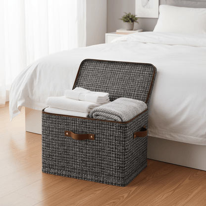 Jumbo Tekstilni Spremnik za Odjeću i Posteljinu – Skladištenje i organizacija – Tamno Siva 49x37x31 cm – slika 2