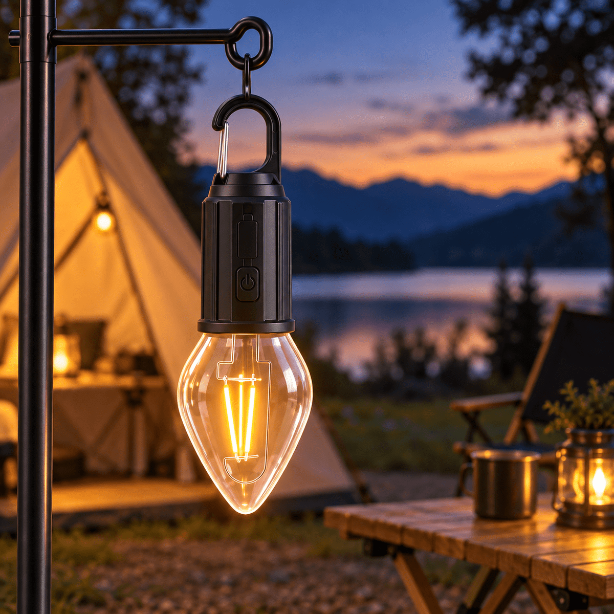 Kamping lampa T03 s karabinerom i USB-C punjenjem – Kamping lampe T03 – – slika 2
