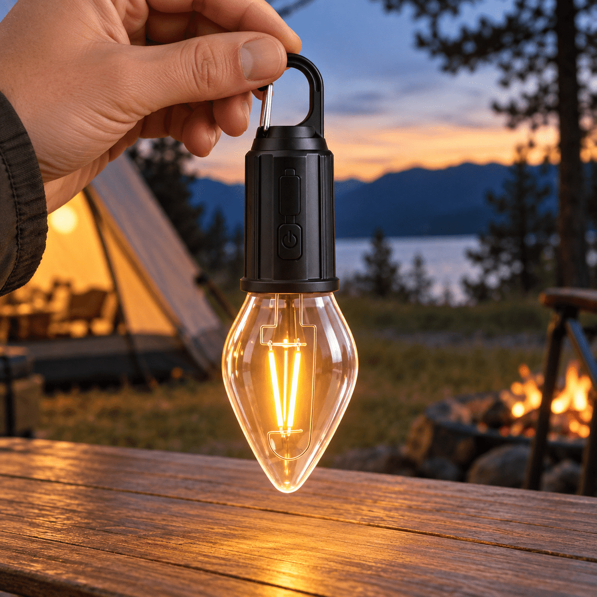Kamping lampa T03 s karabinerom i USB-C punjenjem – Kamping lampe T03 – – slika 3