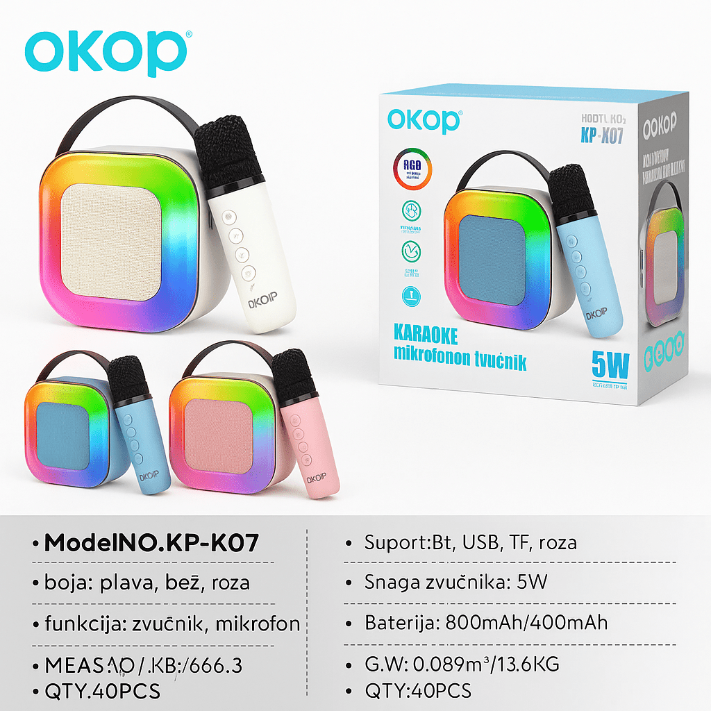 Karaoke Bluetooth Zvučnik s Mikrofonom - SAMO KLIKNI