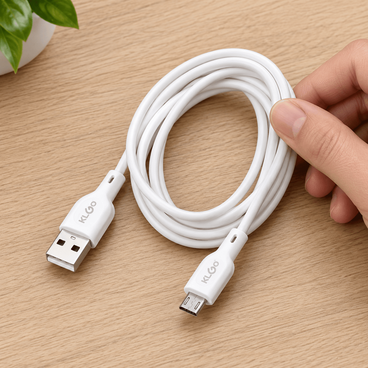 KLGO bijeli USB-A kabl – 2 m, izbor priključka – KLGO bijeli USB kablovi 2 m – Micro-USB – slika 6
