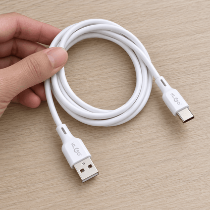 KLGO bijeli USB-A kabl – 2 m, izbor priključka – KLGO bijeli USB kablovi 2 m – USB-C – slika 3