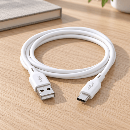 KLGO bijeli USB-A kabl – 2 m, izbor priključka – KLGO bijeli USB kablovi 2 m – USB-C – slika 2