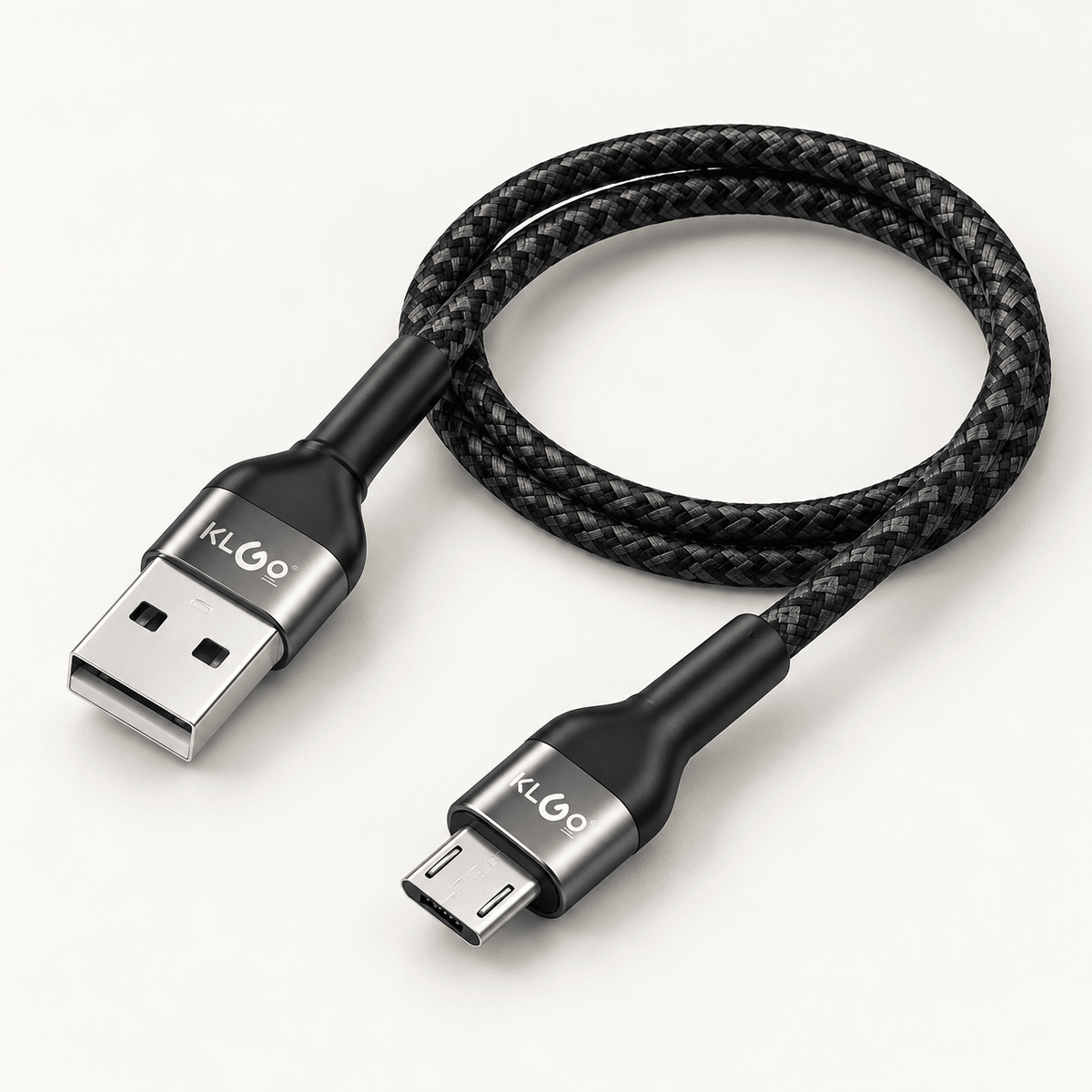 KLGO S-105 pleteni USB-A na Micro-USB kabal, 3 m – KLGO pleteni Micro-USB kablovi – – slika 1